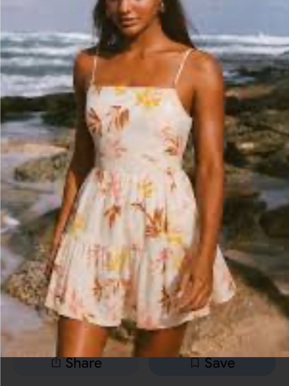 Forever 21 Cream Floral Spaghetti-Strap Mini Dress, SZ Medium, NWOT